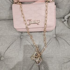 Juicy Couture Light Pink Crossbody Bag with Gold Chain